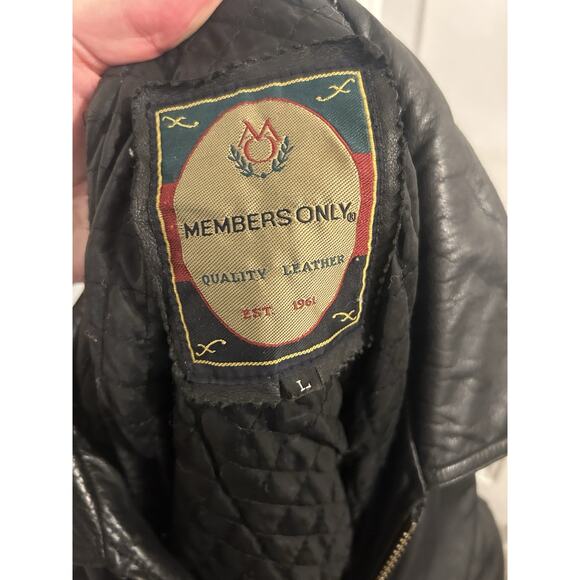 Rare! Vintage Members Only Black Leather Bomber Jacket Sz L - Picture 2 of 15